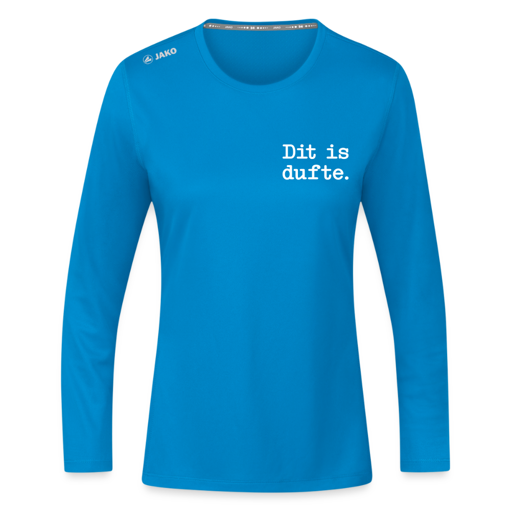 Dit is dufte - Frauen Sport Langarmshirt - Saphirblau