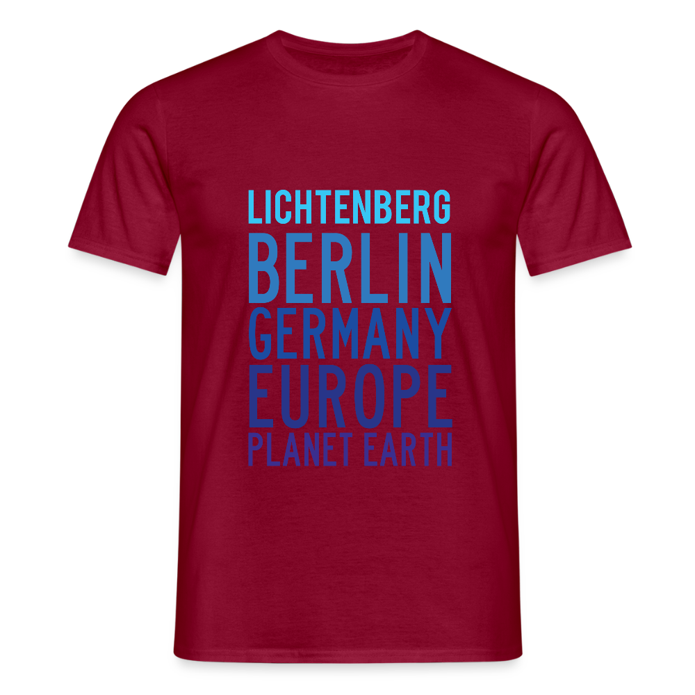 Lichtenberg Planet Earth - Männer Premium T-Shirt - Ziegelrot