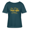Jeh mah nich uffn Keks gelb - Relaxed Rundhals Frauen Bio-T-Shirt - Dunkles Petrol