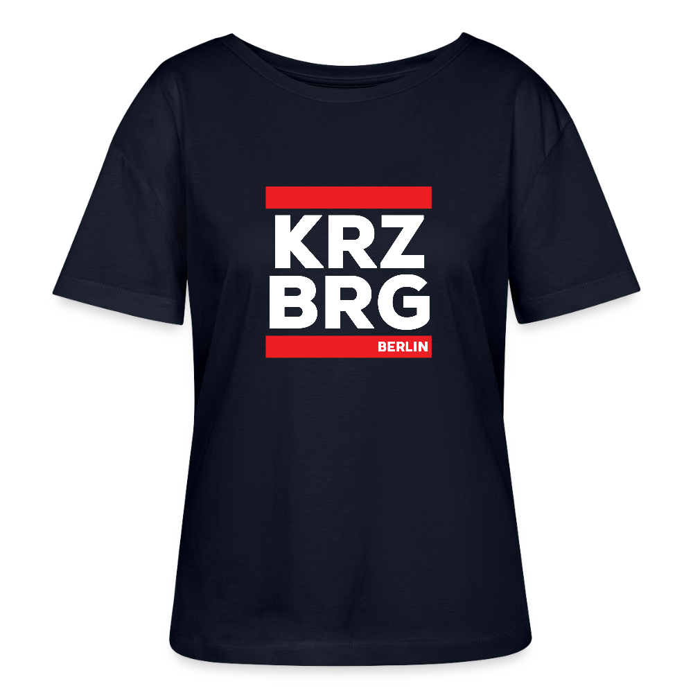 KRZBRG - Relaxed Rundhals Frauen Bio-T-Shirt - Navy