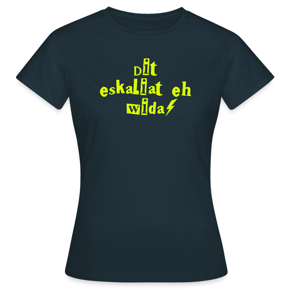 Dit eskaliat eh wilda  - Frauen Premium T-Shirt - Navy