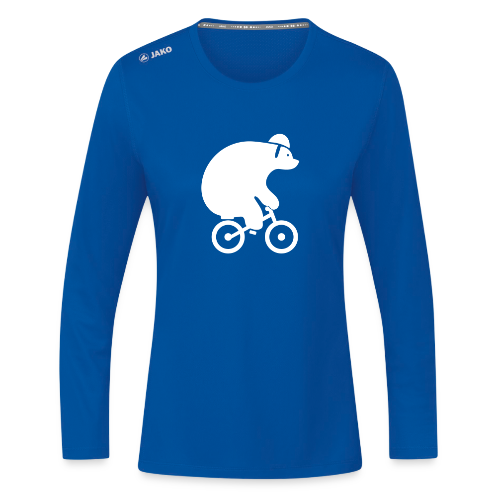 Fahrradbär - Frauen Sport Langarmshirt - Royalblau