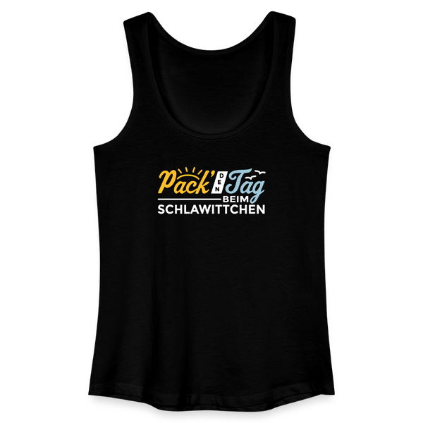 Pack' den Tag beim Schlawittchen - Frauen Bio Tank Top - Schwarz