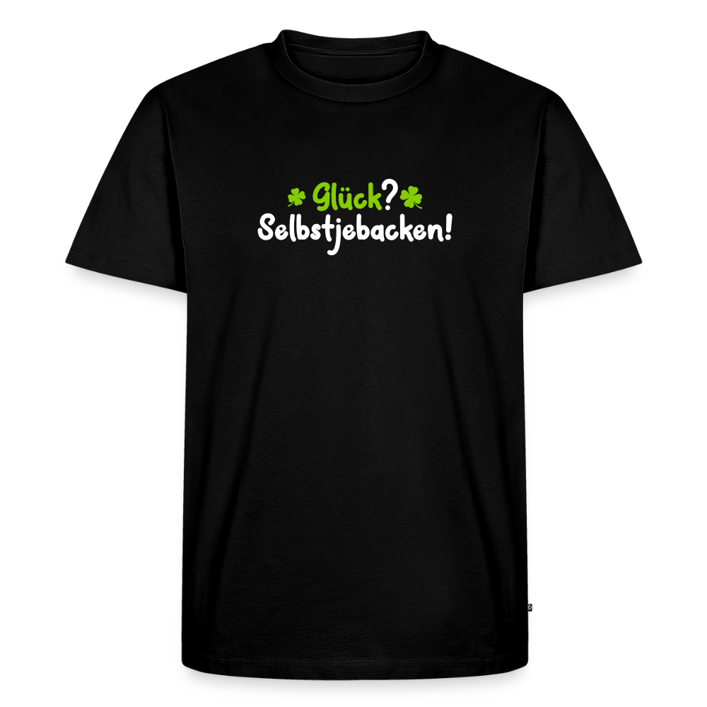 Glück? Selbstjebacken - Männer Premium T-Shirt - Schwarz