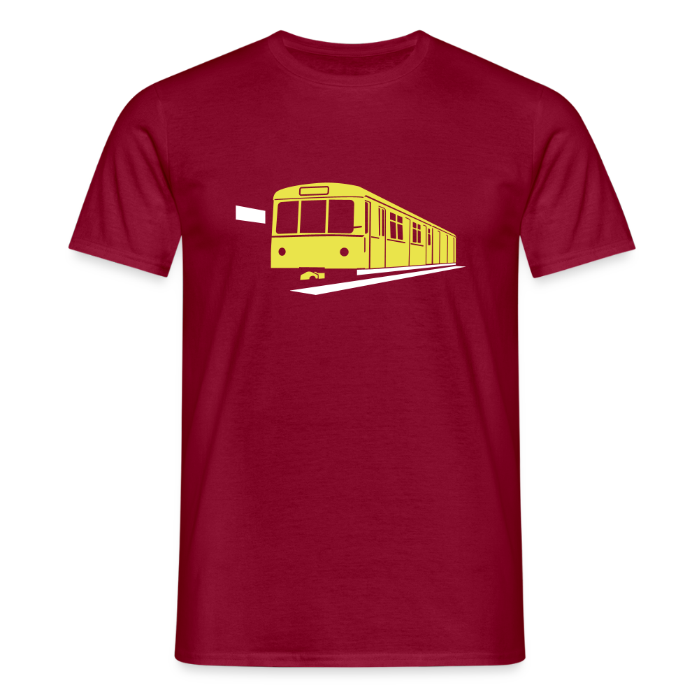 Die U-Bahn kommt - Männer Premium T-Shirt - Ziegelrot
