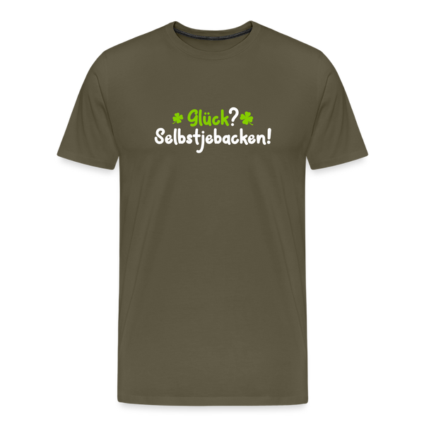 Glück? Selbstjebacken - Männer Premium T-Shirt - Khaki