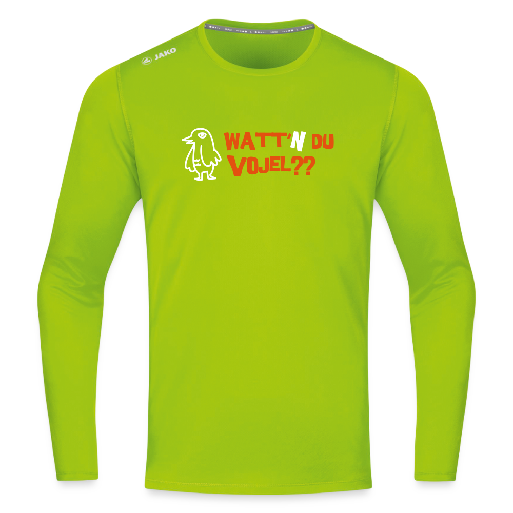 Watt'n du Vojel - Männer Sport Langamshirt - Neongrün