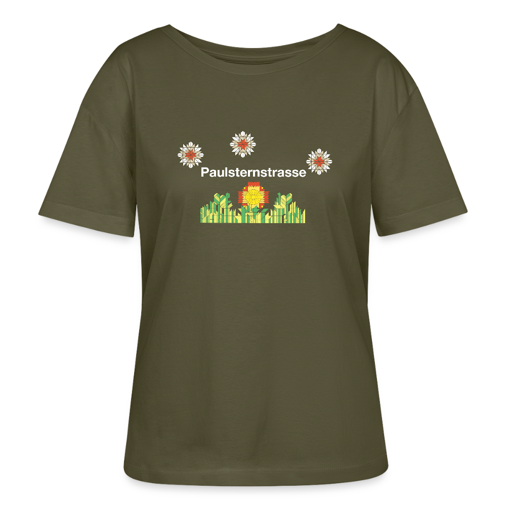 Paulsternstrasse - Relaxed Rundhals Frauen Bio-T-Shirt - Khaki