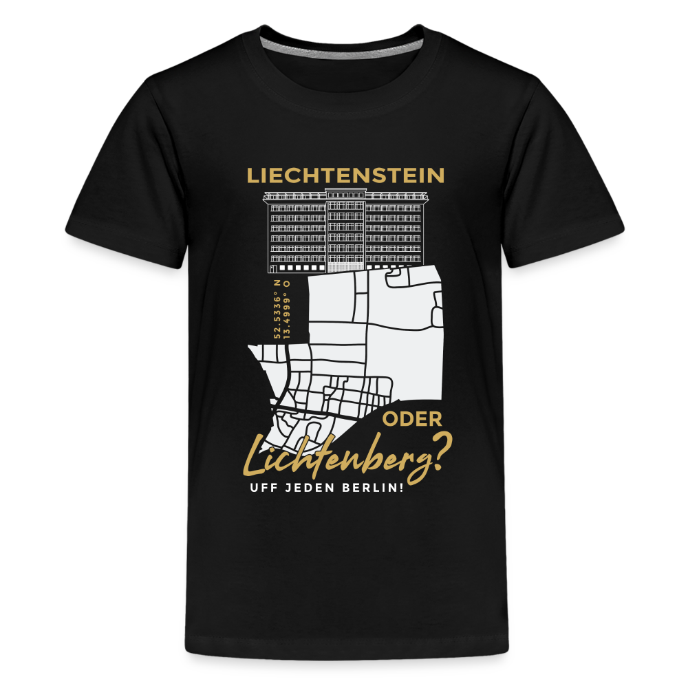 Liechtenstein oder Lichtenberg - Teenager Premium T-Shirt - Schwarz