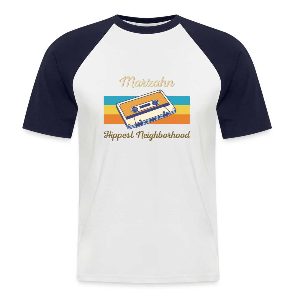 Marzahn Hippest Neighborhood - Männer Baseball T-Shirt - Weiß/Navy