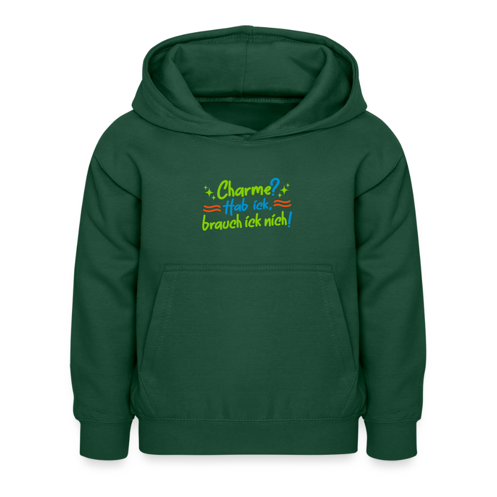 Charme? Hab ick, brauch ick nich! - Kinder Hoodie - Flaschengrün