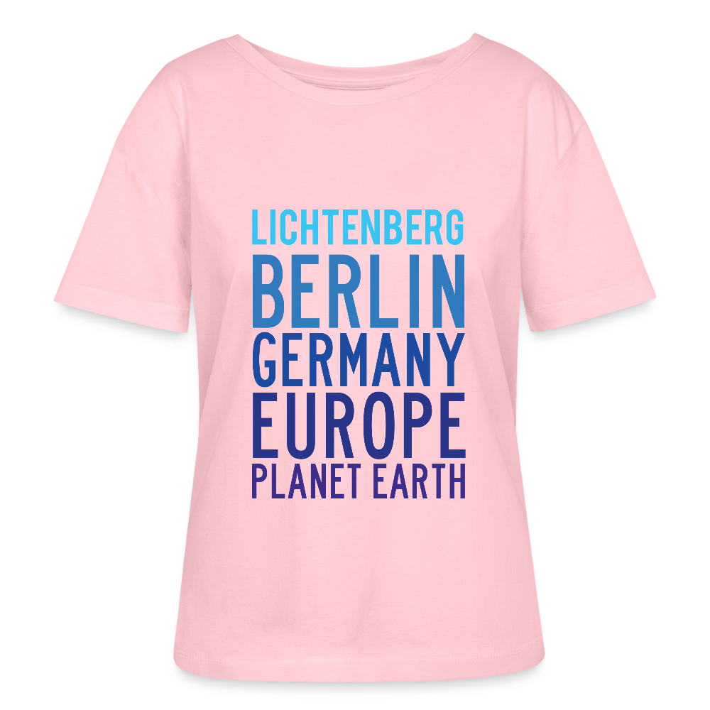 Lichtenberg Planet Earth - Relaxed Rundhals Frauen Bio-T-Shirt - Hellrosa