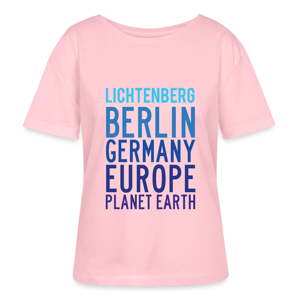 Lichtenberg Planet Earth - Relaxed Rundhals Frauen Bio-T-Shirt - Hellrosa