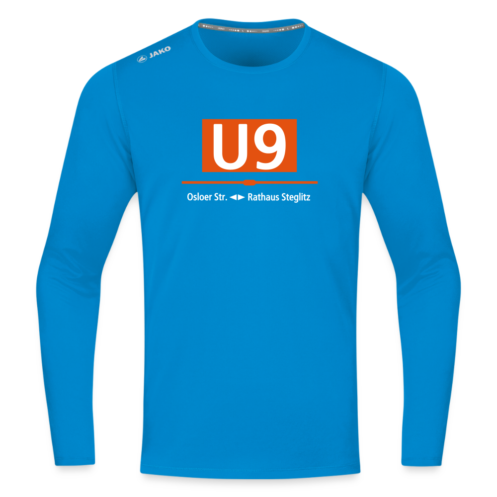 U9 - Männer Sport Langamshirt - Saphirblau