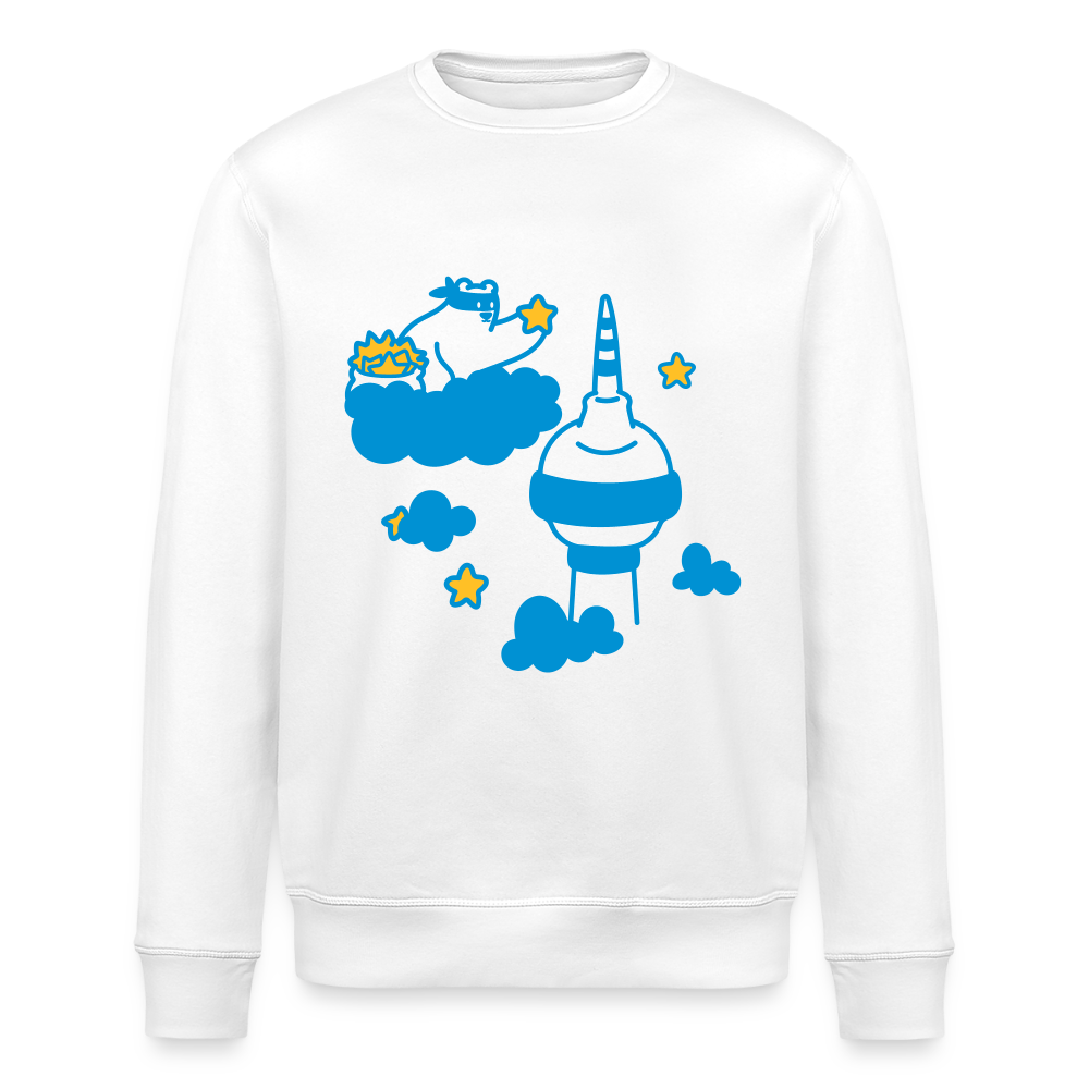 Berliner Bär bei Nacht - Unisex Bio Sweatshirt - Weiß