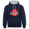 Dit Is Dufte - Kontrast Hoodie - Navy/Grau meliert