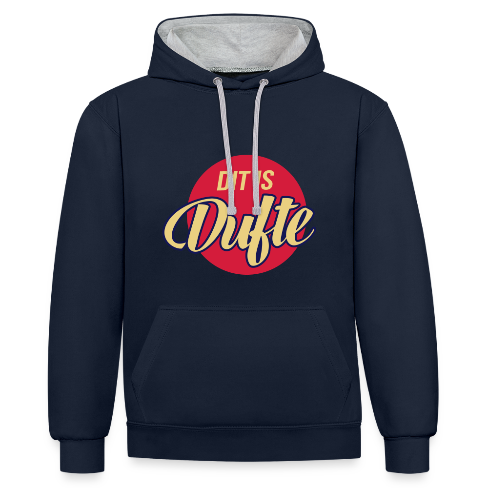 Dit Is Dufte - Kontrast Hoodie - Navy/Grau meliert