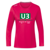 U3 - Frauen Sport Langarmshirt - dunkles Pink