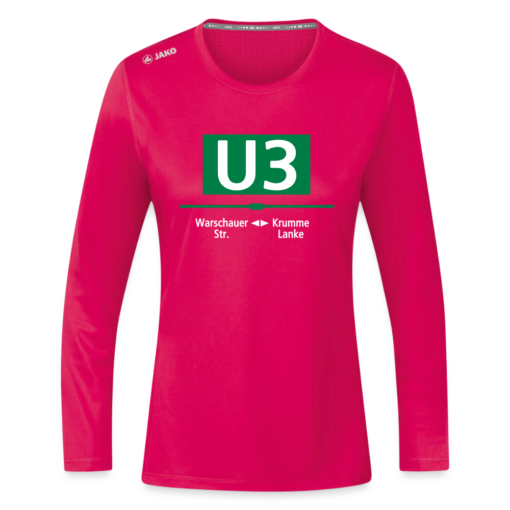 U3 - Frauen Sport Langarmshirt - dunkles Pink