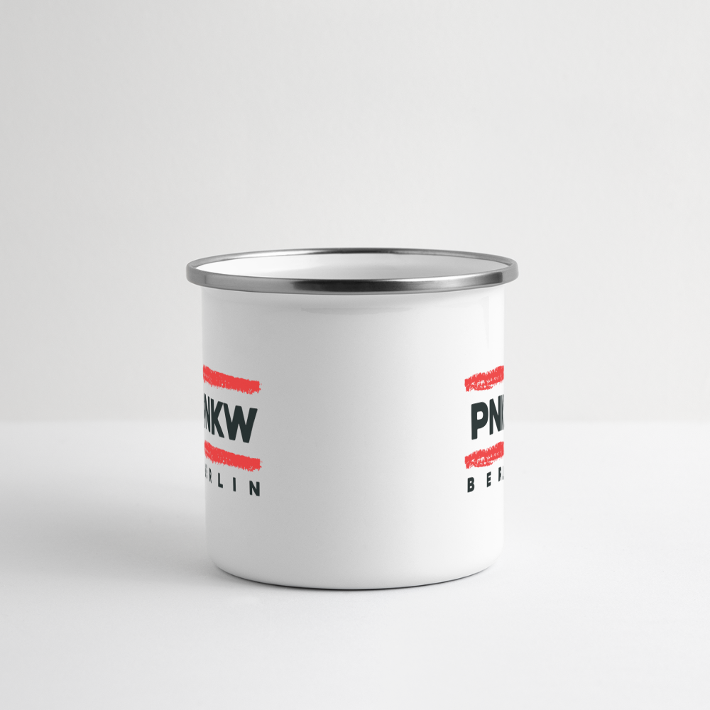PNKW - Emaille Tasse - Weiß