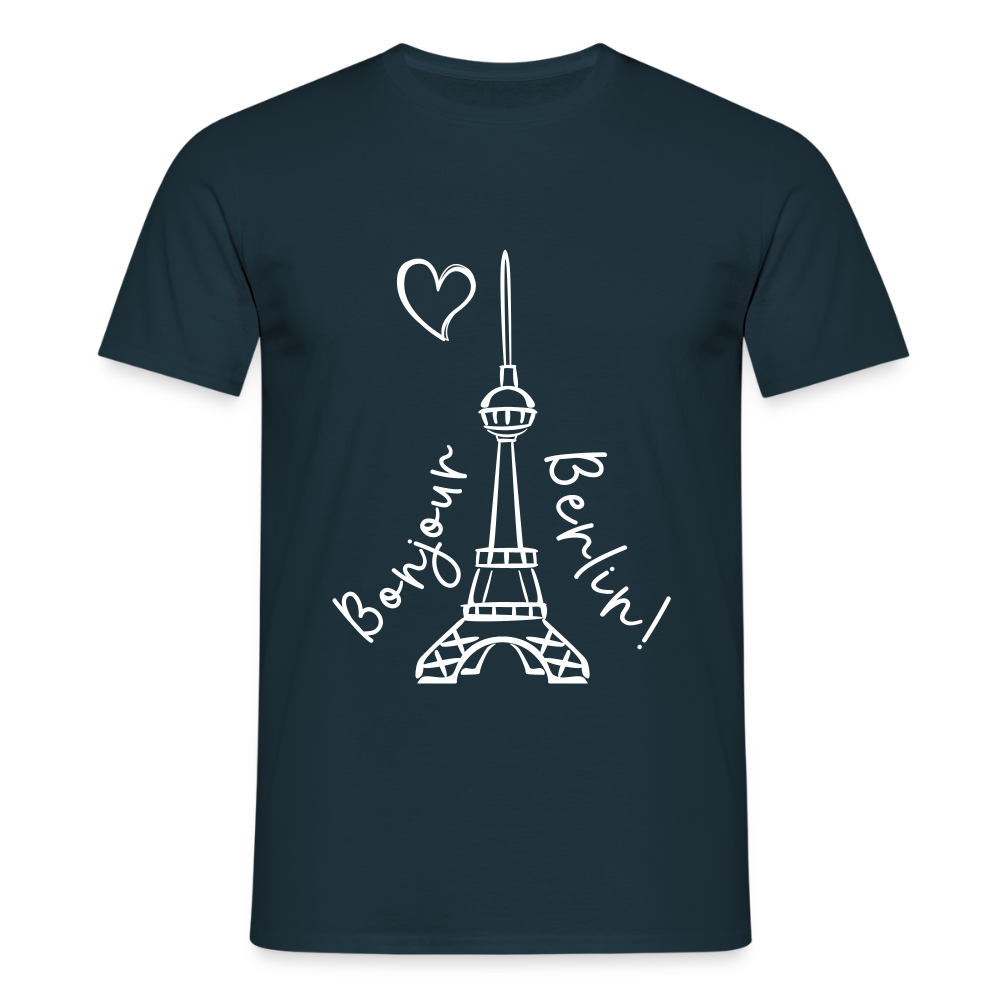 Eiffelturm in Berlin Bonjour - Männer Premium T-Shirt - Navy