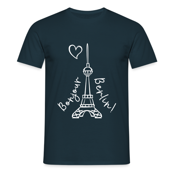 Eiffelturm in Berlin Bonjour - Männer Premium T-Shirt - Navy