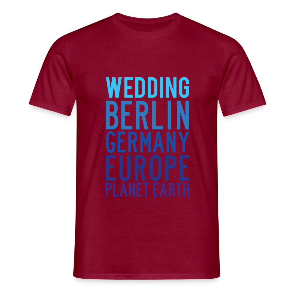 Wedding Planet Earth - Männer Premium T-Shirt - Ziegelrot