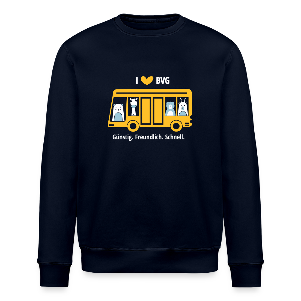 I love BVG - Unisex Bio Sweatshirt - Navy