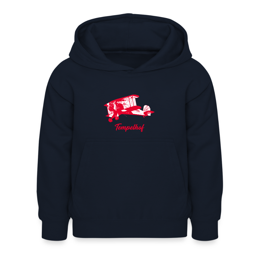 Tempelhof Flugzeug rot - Kinder Hoodie - Navy