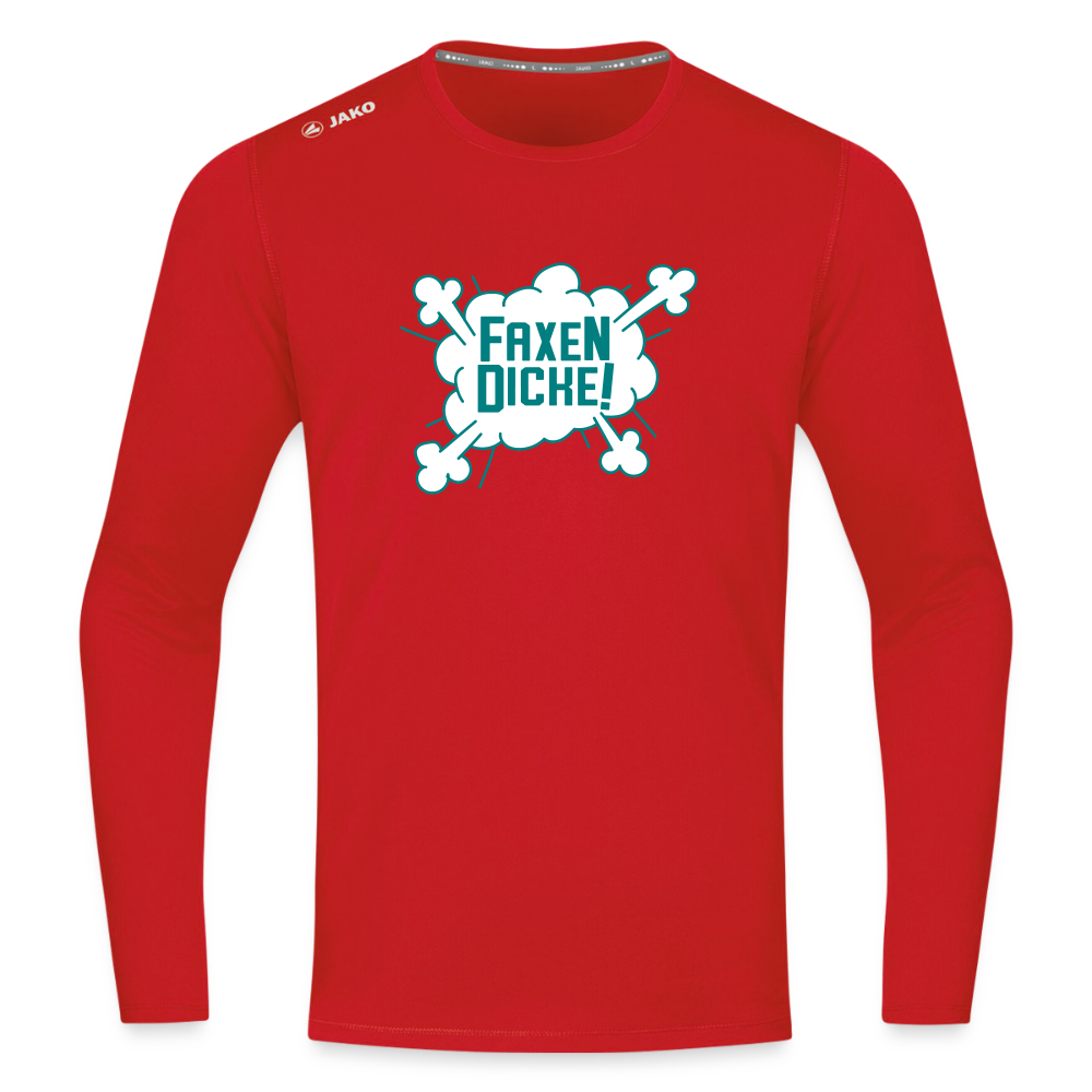 Faxen Dicke! - Männer Sport Langamshirt - Rot
