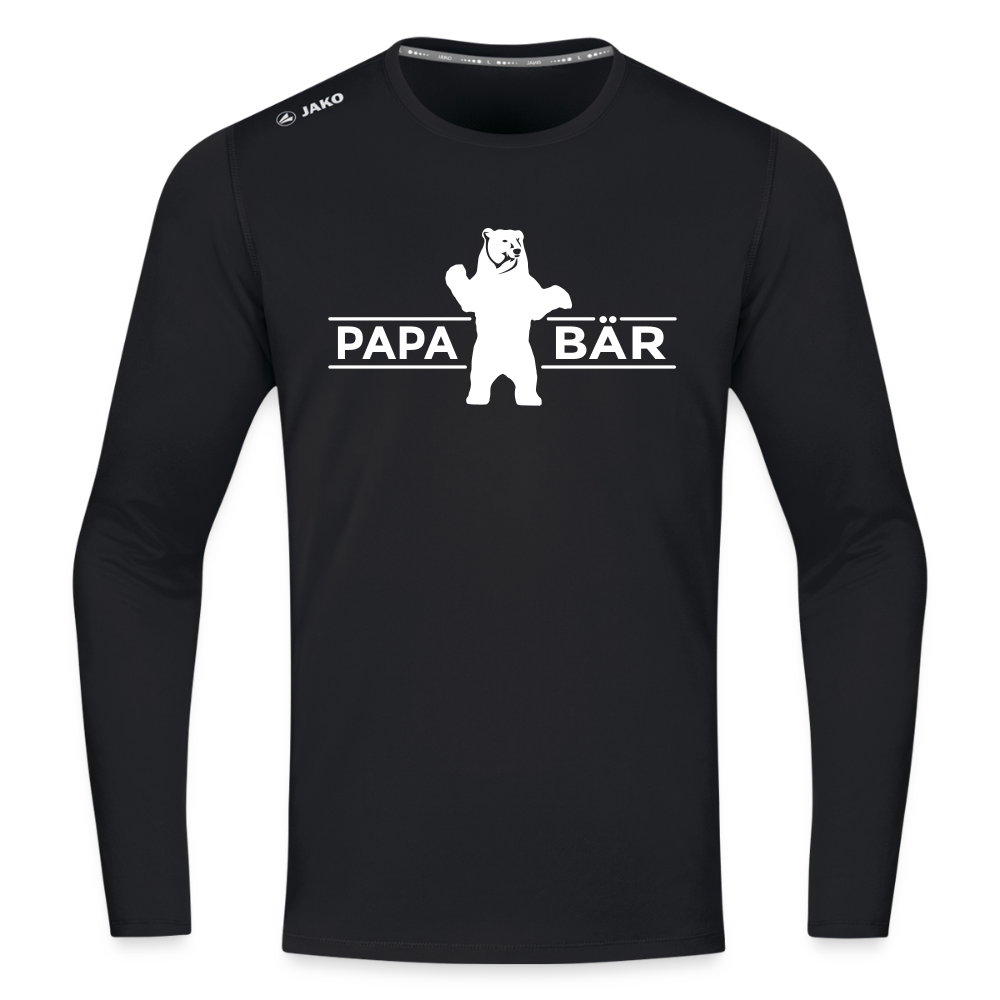 Papa Bär - Männer Sport Langamshirt - Schwarz