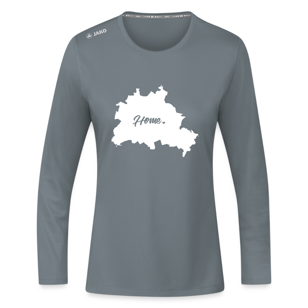 Heimat Berlin - Frauen Sport Langarmshirt - Grau