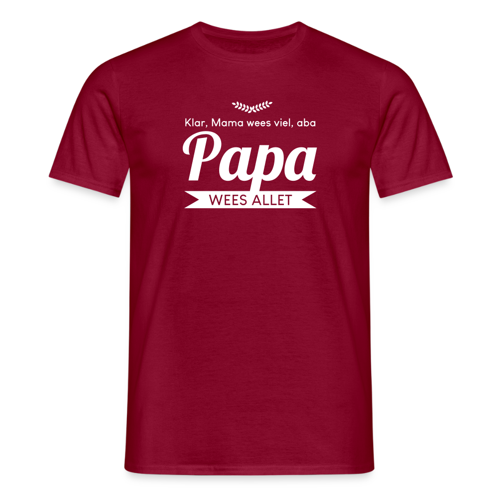Opa wees allet - Männer Premium T-Shirt - Ziegelrot