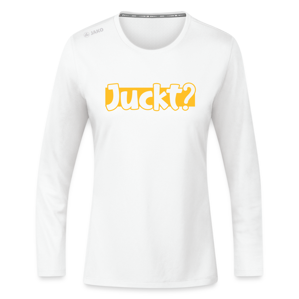Juckt? - Frauen Sport Langarmshirt - Weiß