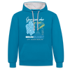 Georgien oder Gesundbrunnen - Kontrast Hoodie - Pfauenblau/Grau meliert