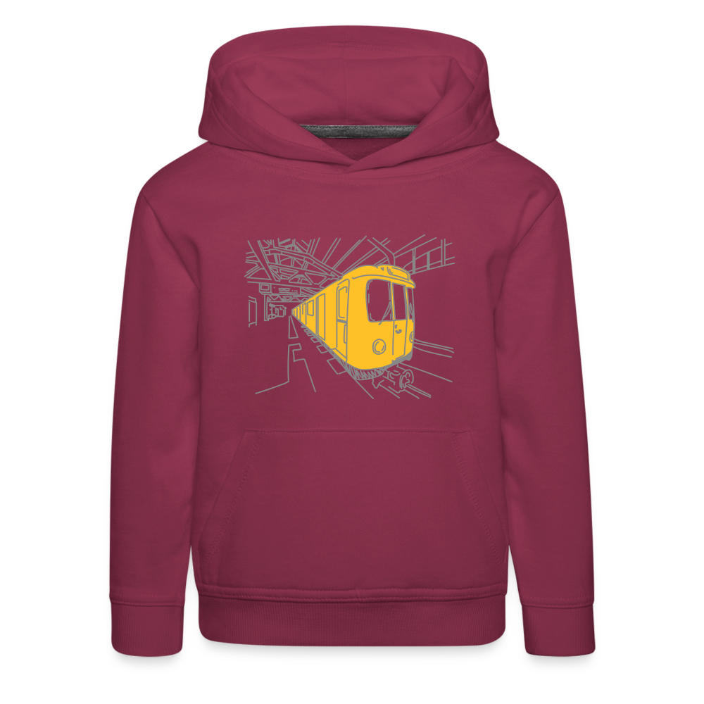 U-Bahn in Linien - Kinder Premium Hoodie - Bordeaux