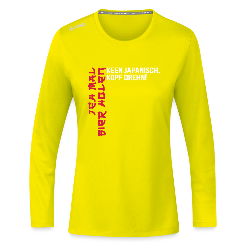 Jeh mal Bier holen! - Frauen Sport Langarmshirt - Neongelb