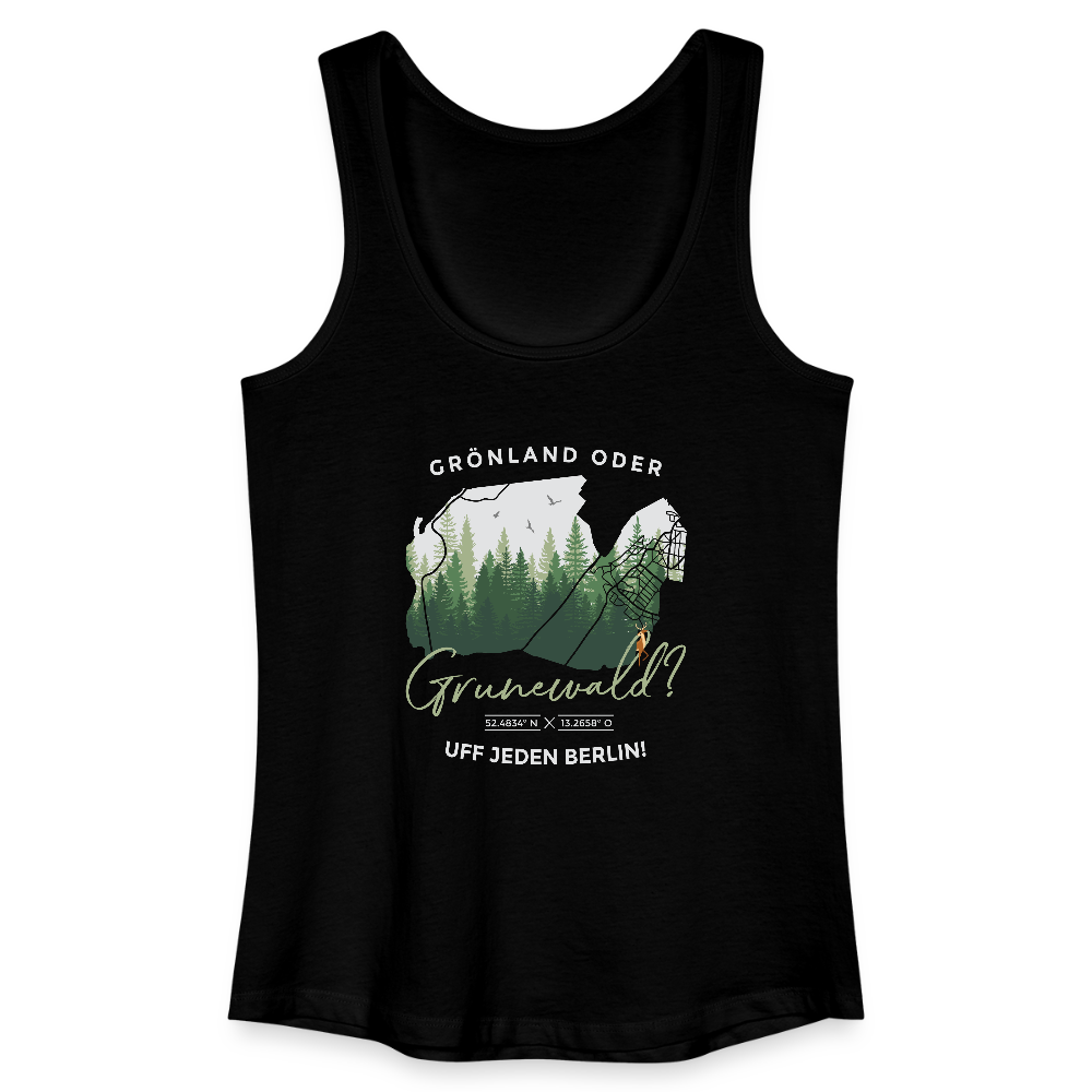 Grönland oder Grunewald - Frauen Bio Tank Top - Schwarz