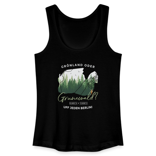 Grönland oder Grunewald - Frauen Bio Tank Top - Schwarz