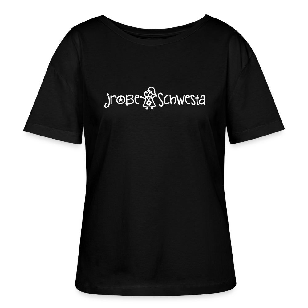 Meene Schwesta - Relaxed Rundhals Frauen Bio-T-Shirt - Schwarz