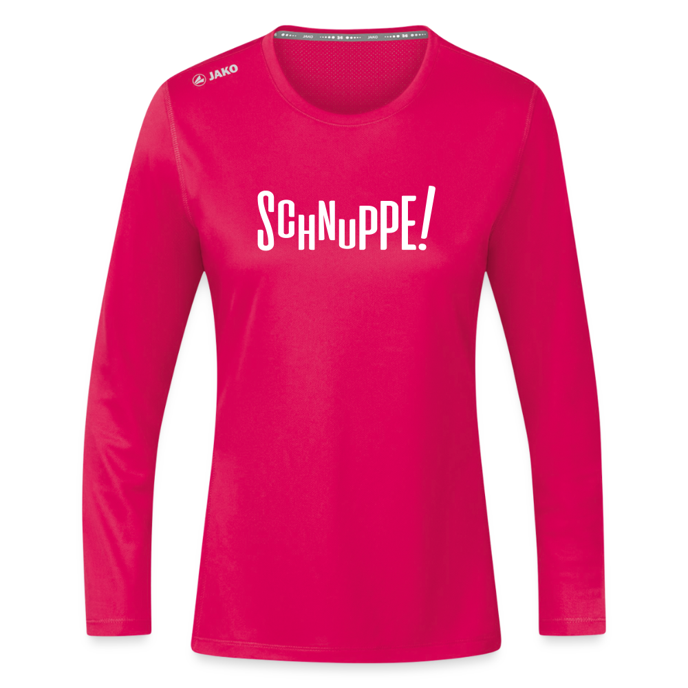 Schnuppe! - Frauen Sport Langarmshirt - dunkles Pink