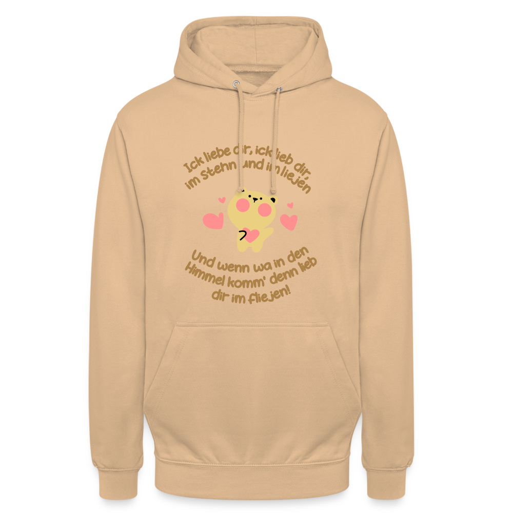 Im Stehn und im Liejen! - Unisex Hoodie - Pfirsich