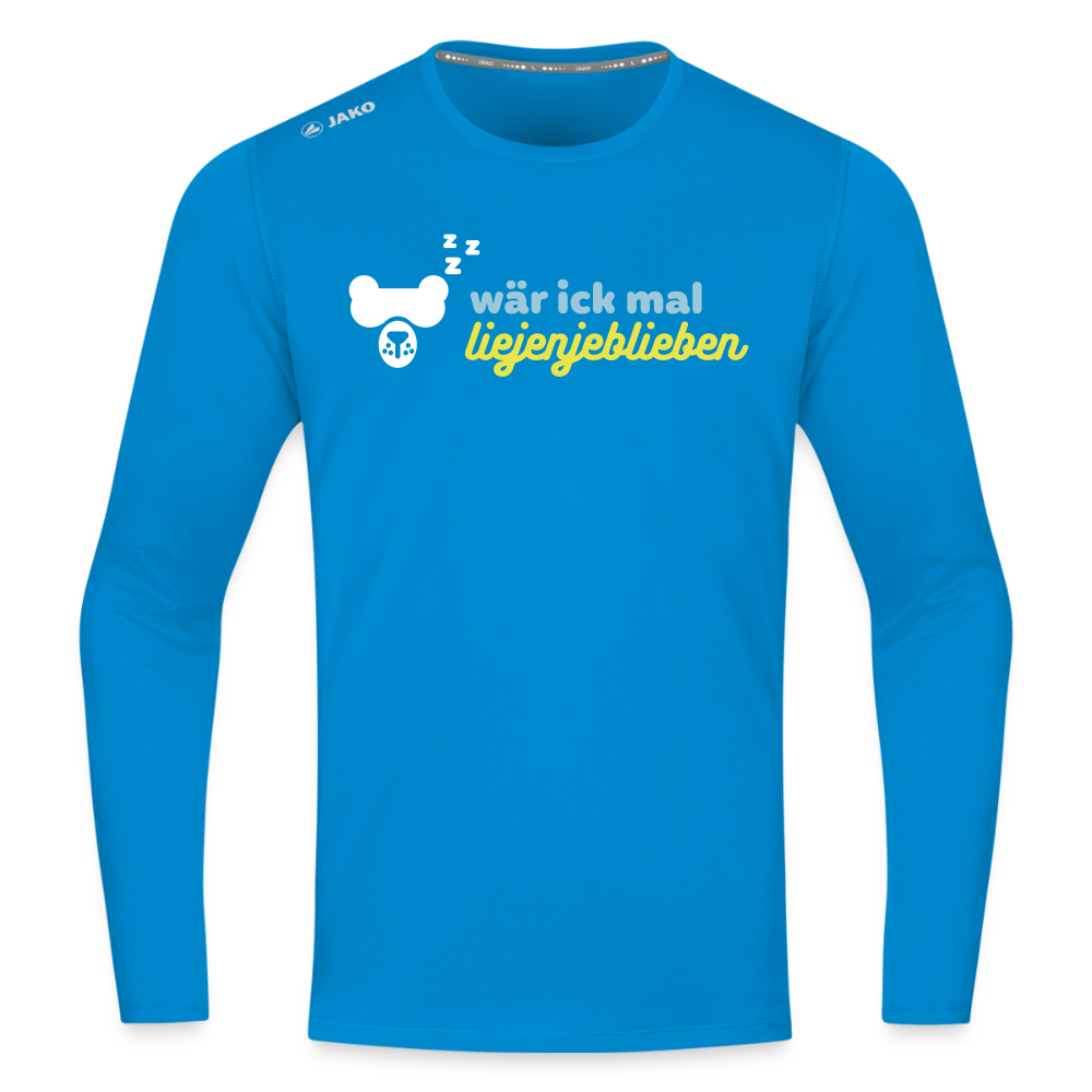 wär ick mal liejenjeblieben - Männer Sport Langamshirt - Saphirblau