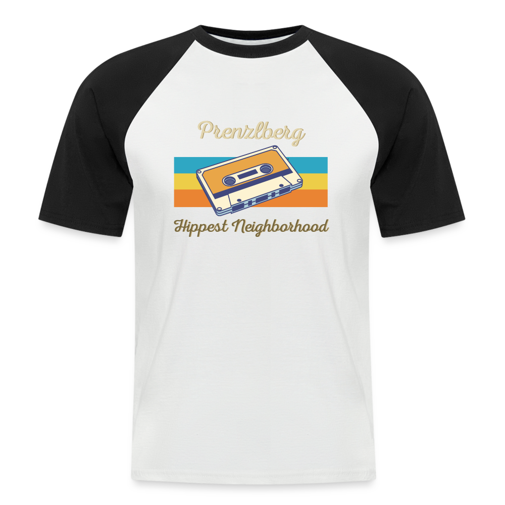 PrenzlBerg  Hippest Neighborhood - Männer Baseball T-Shirt - Weiß/Schwarz
