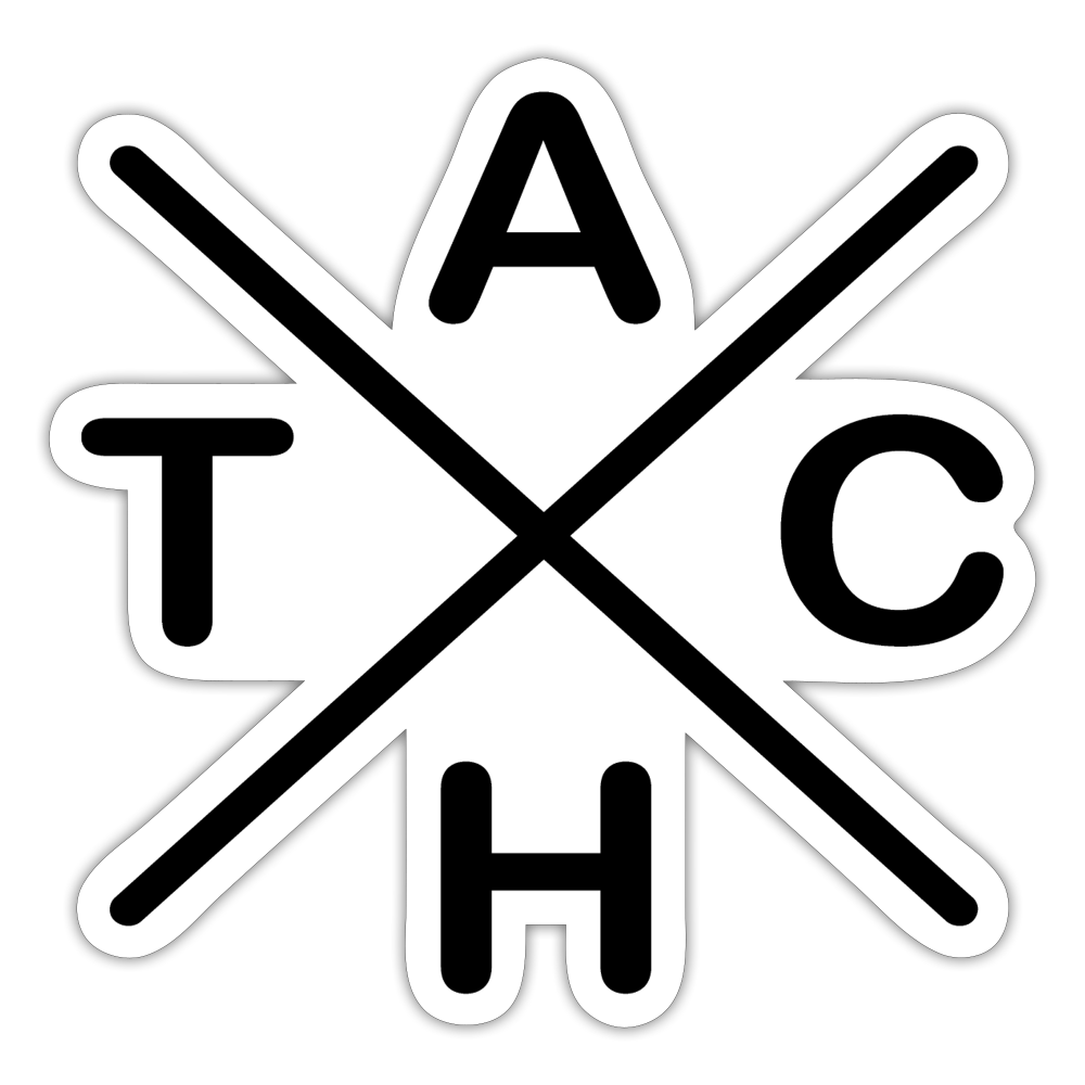 Tach X - Aufkleber - Mattweiß