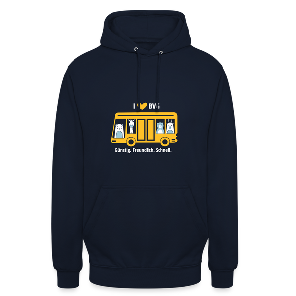 I love BVG - Unisex Hoodie - Navy
