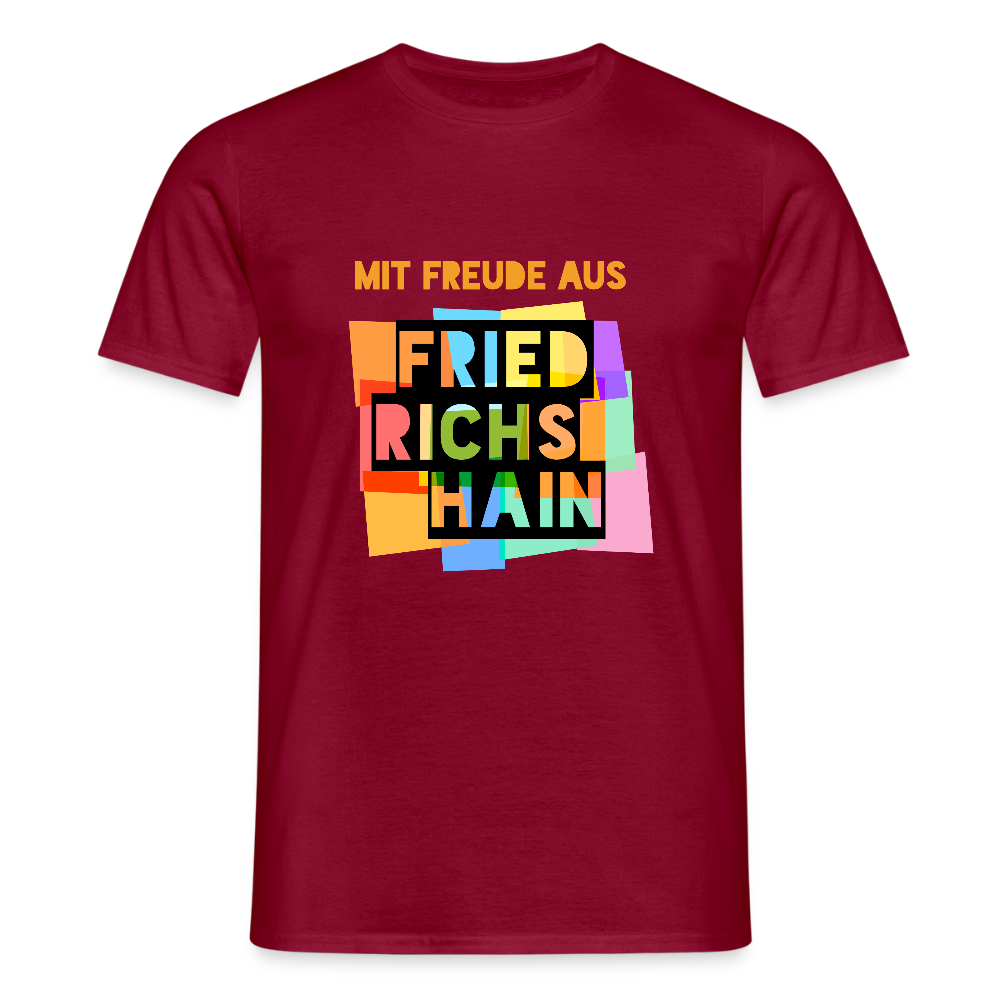 Freude aus Friedrichshain - Männer Premium T-Shirt - Ziegelrot