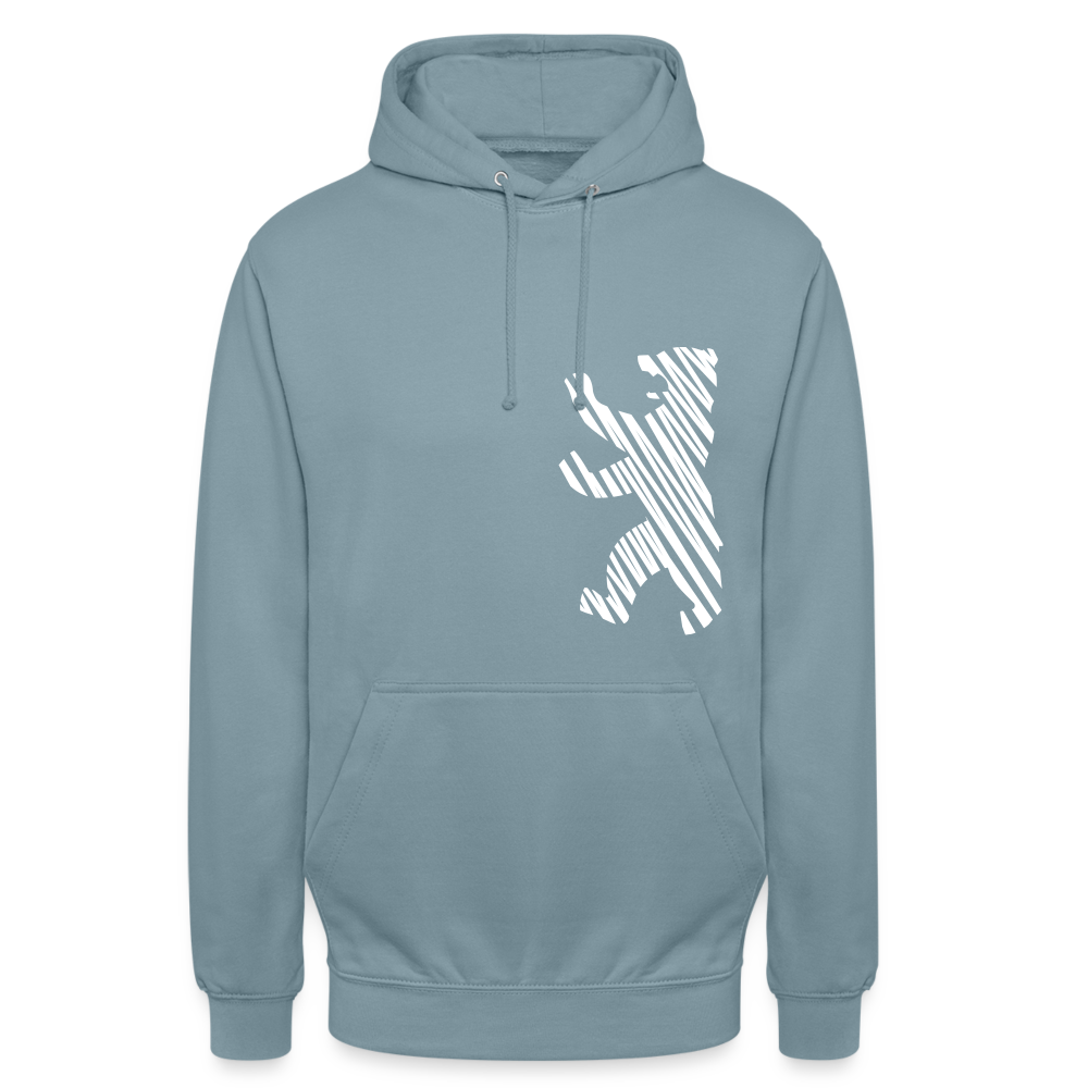 Berliner Bär im Netz - weiß - Unisex Hoodie - Nebelblau