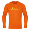 Herzschlag für Fahrradfahrer - Männer Sport Langamshirt - Neonorange