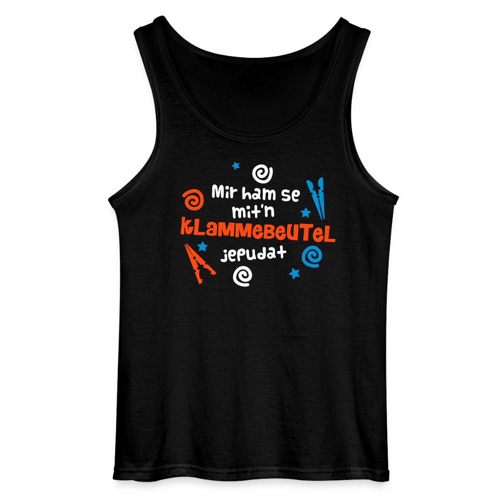 Mit'n Klammabeutel jepudat - Männer Tank Top - Schwarz